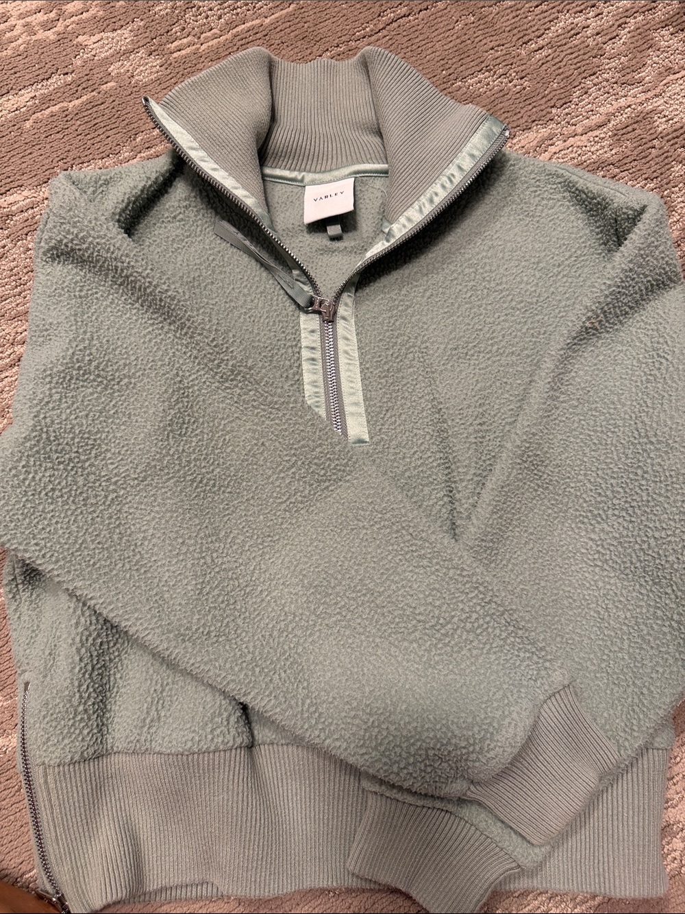 Oakley Women's Sage Green Half-Zip Sherpa Pullover